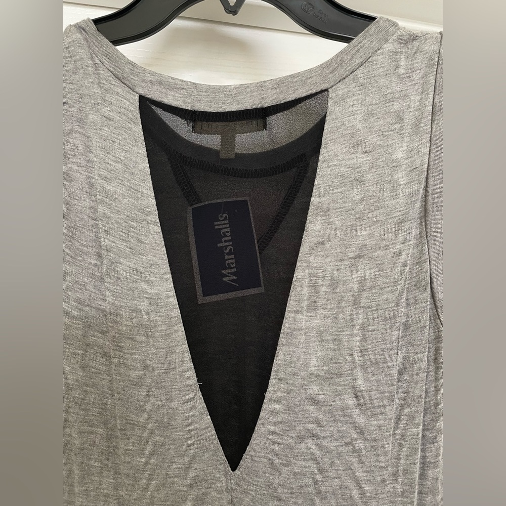 Monteau LA midi grey dress with black mesh inserts size Small NWT ๐Host Pick x2๐ - Picture 9 of 9